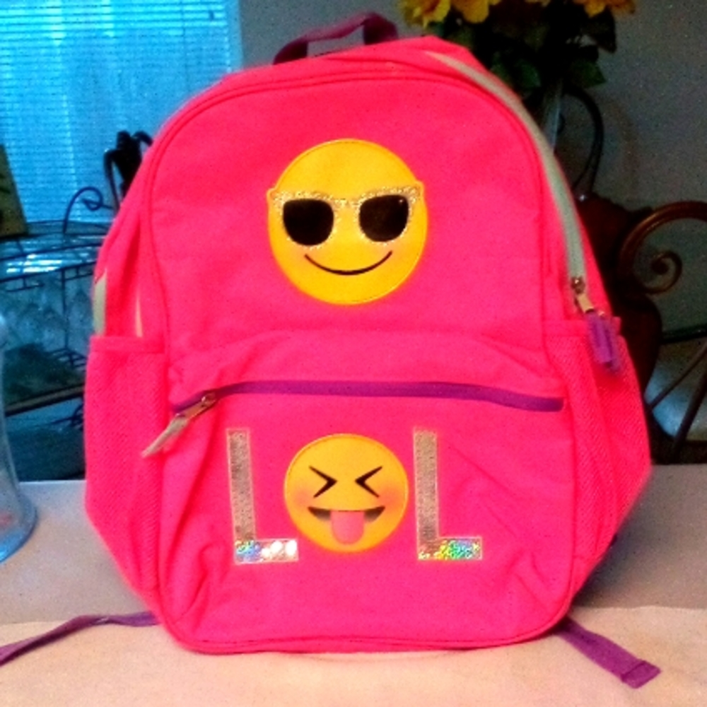 Pink Emoji Backpack...OBO